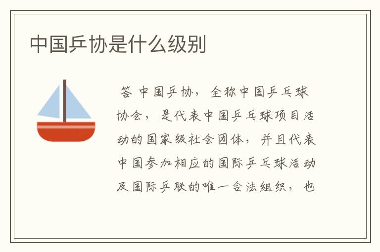中国乒协是什么级别