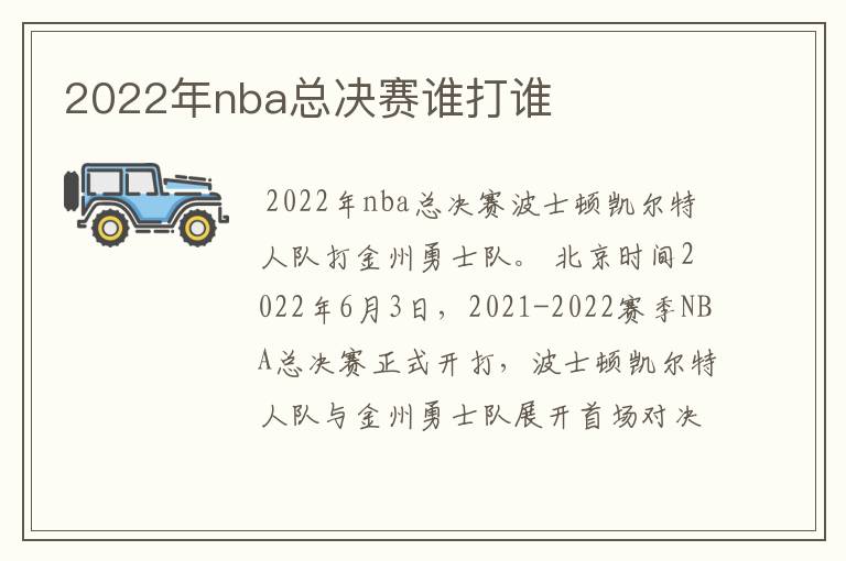 2022年nba总决赛谁打谁