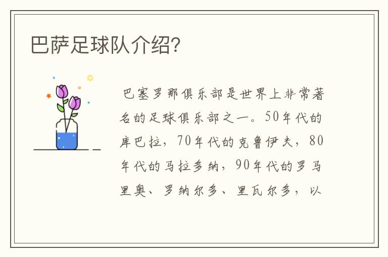 巴萨足球队介绍?