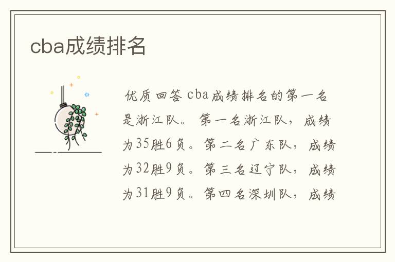 cba成绩排名