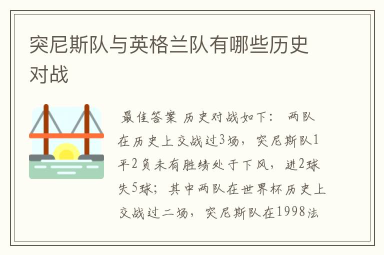 突尼斯队与英格兰队有哪些历史对战