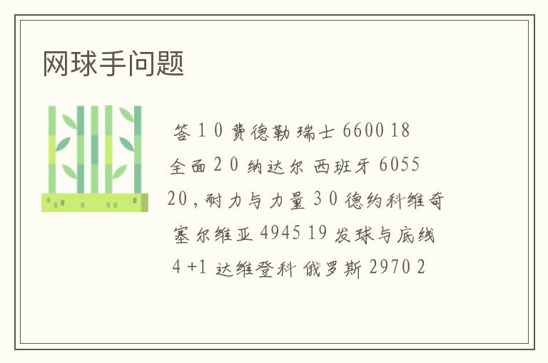 网球手问题