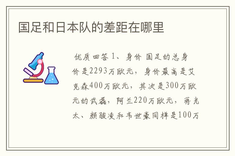 国足和日本队的差距在哪里
