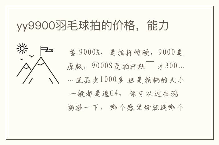 yy9900羽毛球拍的价格，能力