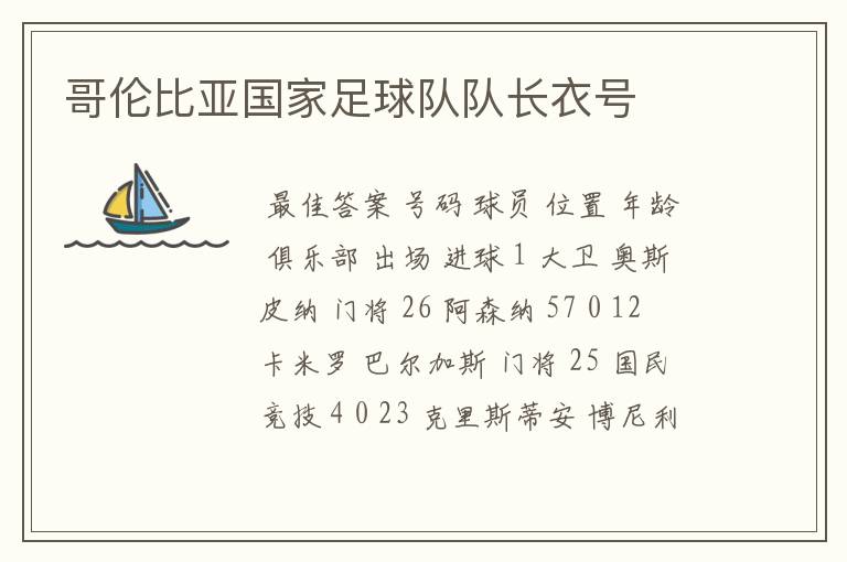 哥伦比亚国家足球队队长衣号