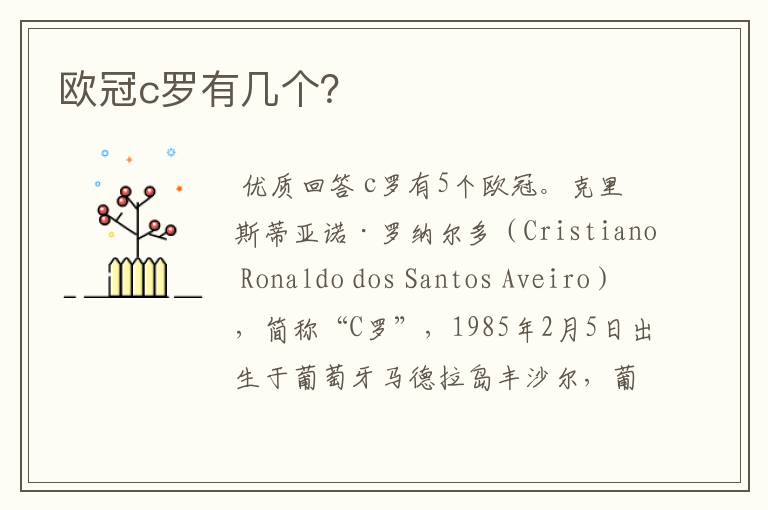 欧冠c罗有几个?