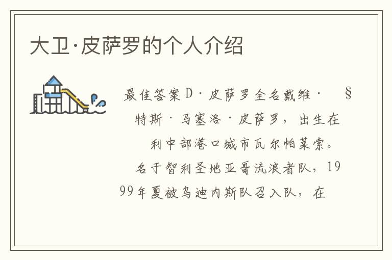 大卫·皮萨罗的个人介绍