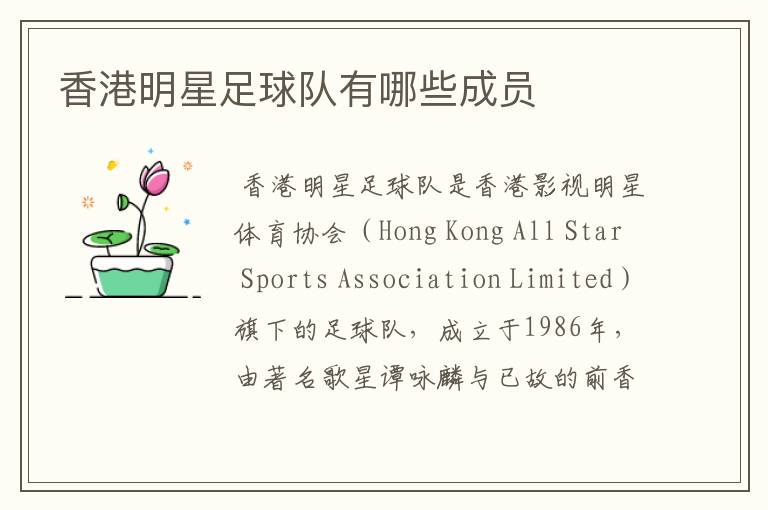 香港明星足球队有哪些成员