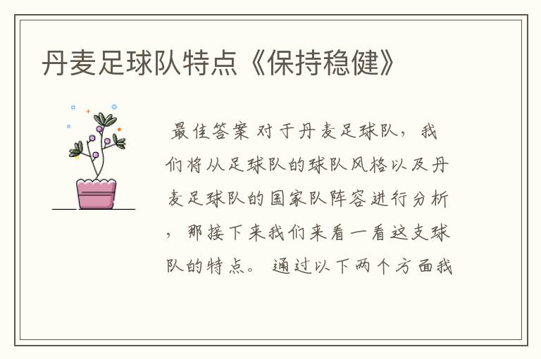 丹麦足球队特点《保持稳健》