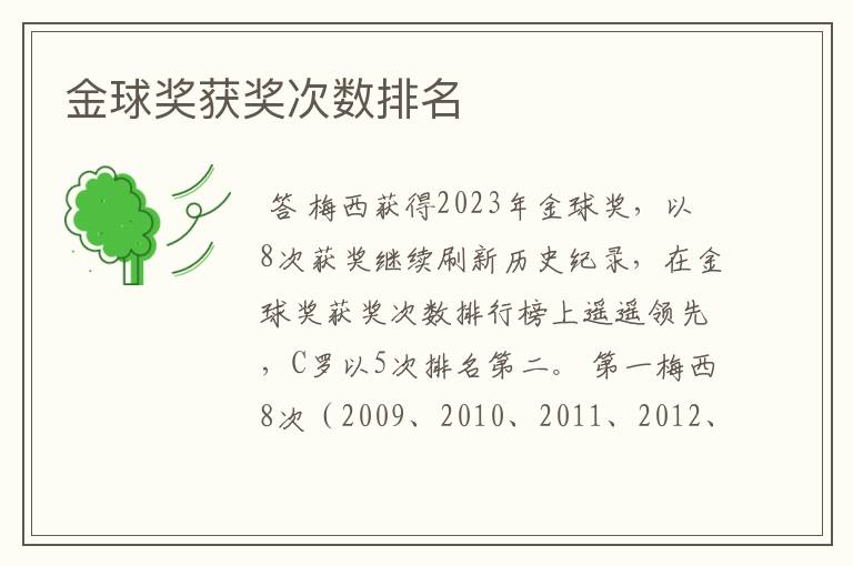 金球奖获奖次数排名