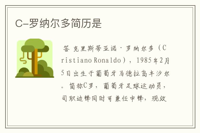 C-罗纳尔多简历是