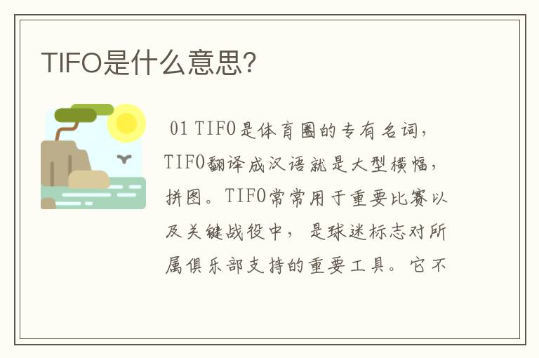 TIFO是什么意思?