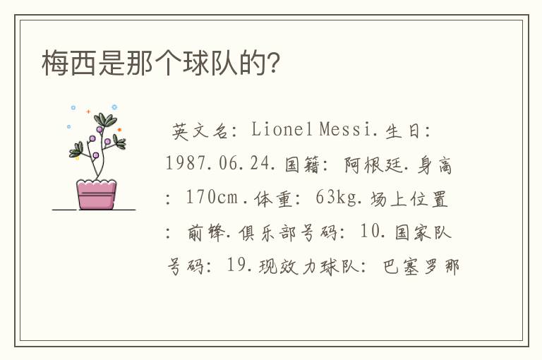 梅西是那个球队的?