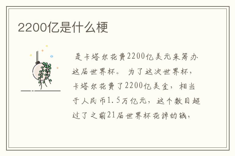 2200亿是什么梗