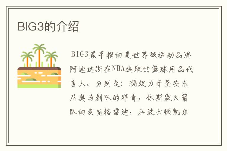 BIG3的介绍