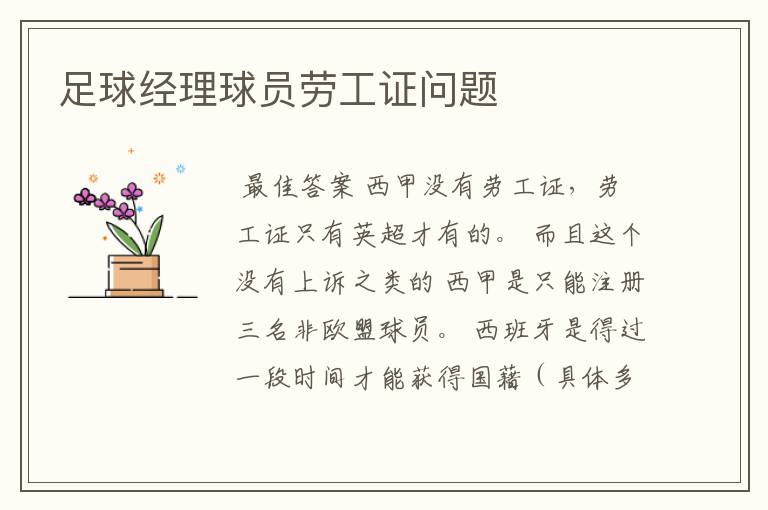 足球经理球员劳工证问题