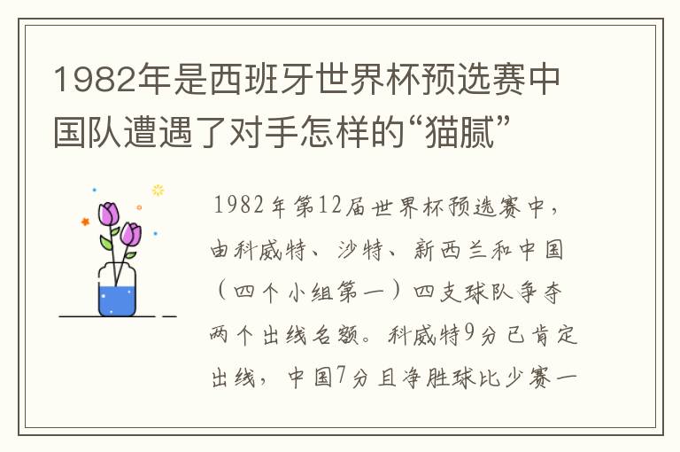 1982年是西班牙世界杯预选赛中国队遭遇了对手怎样的“猫腻”而无缘出线：