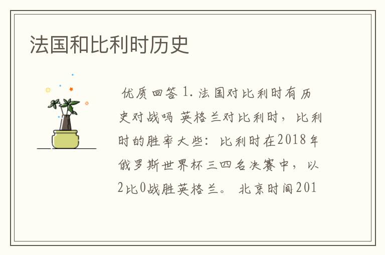 法国和比利时历史