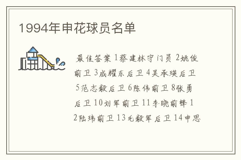1994年申花球员名单