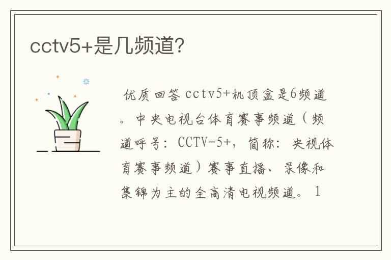 cctv5+是几频道?
