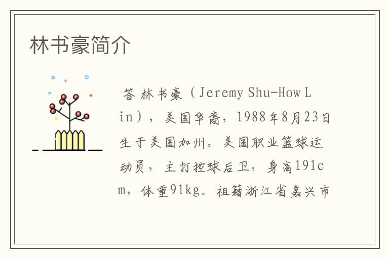 林书豪简介