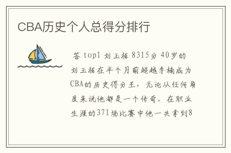 CBA历史个人总得分排行