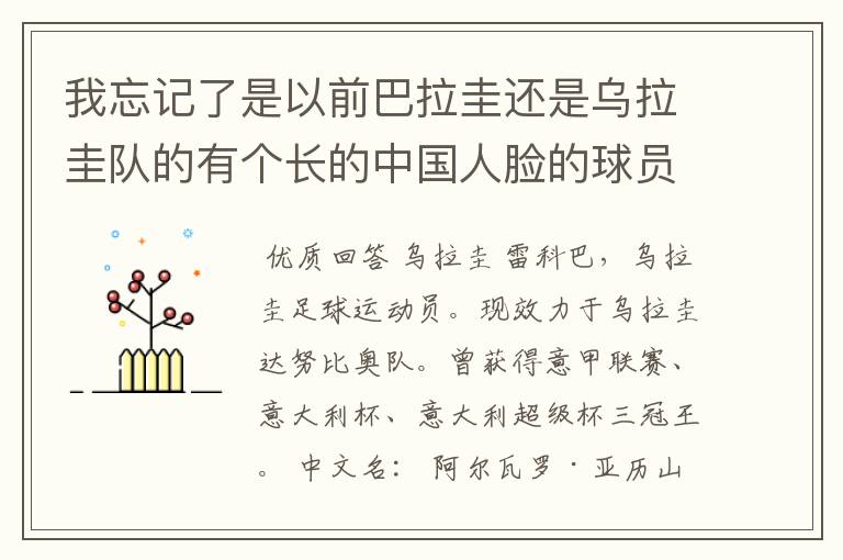 我忘记了是以前巴拉圭还是乌拉圭队的有个长的中国人脸的球员叫什么。
