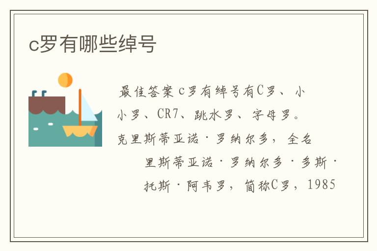 c罗有哪些绰号