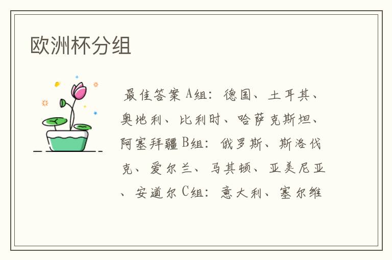 欧洲杯分组