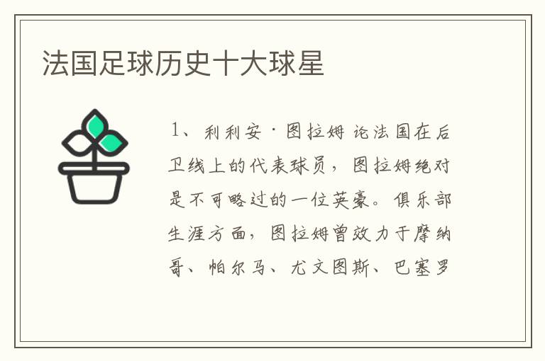 法国足球历史十大球星