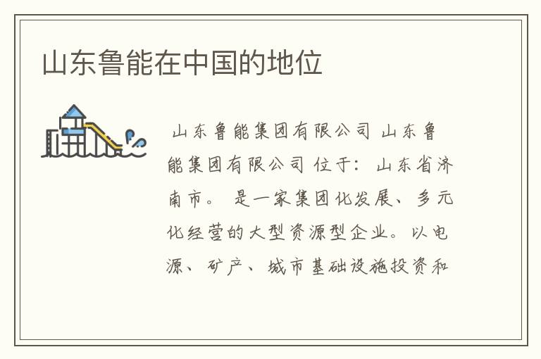 山东鲁能在中国的地位