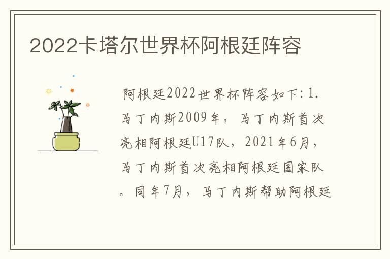 2022卡塔尔世界杯阿根廷阵容