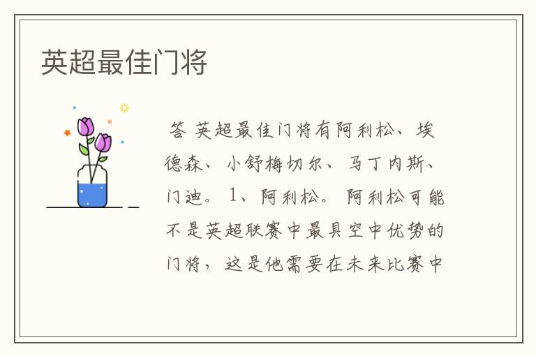 英超最佳门将