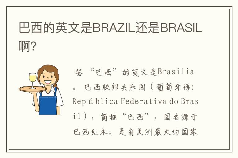 巴西的英文是BRAZIL还是BRASIL啊？