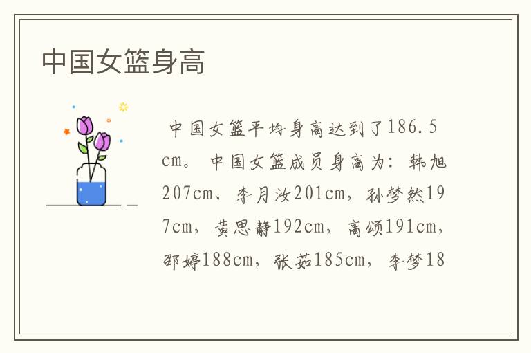 中国女篮身高