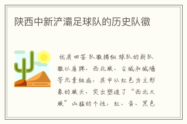 陕西中新浐灞足球队的历史队徽