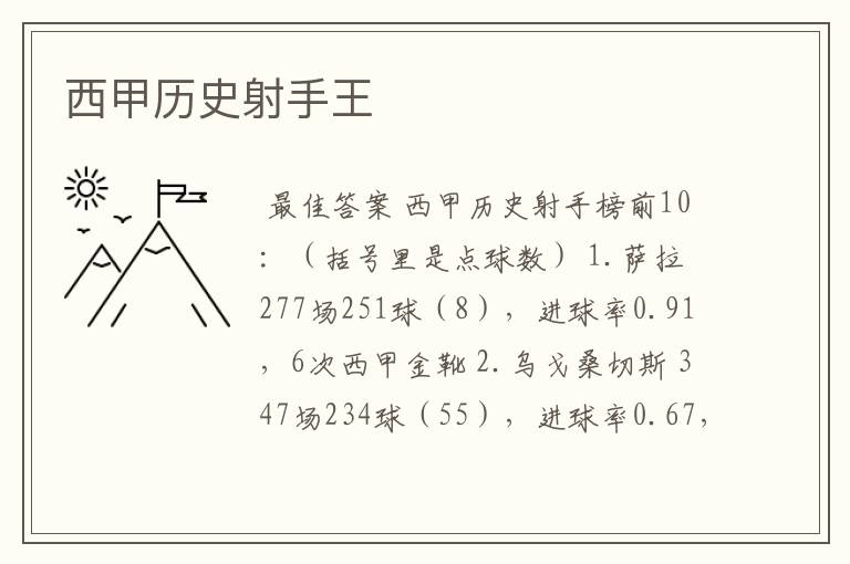 西甲历史射手王