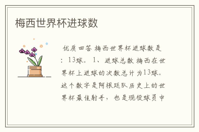梅西世界杯进球数