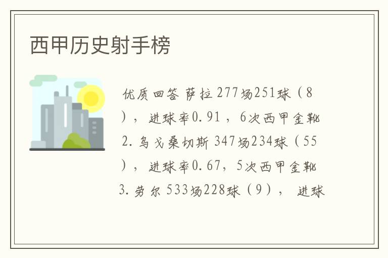西甲历史射手榜