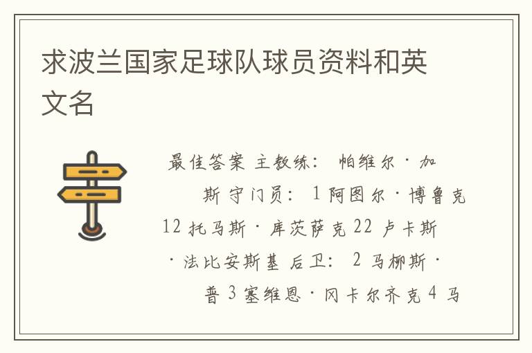 求波兰国家足球队球员资料和英文名