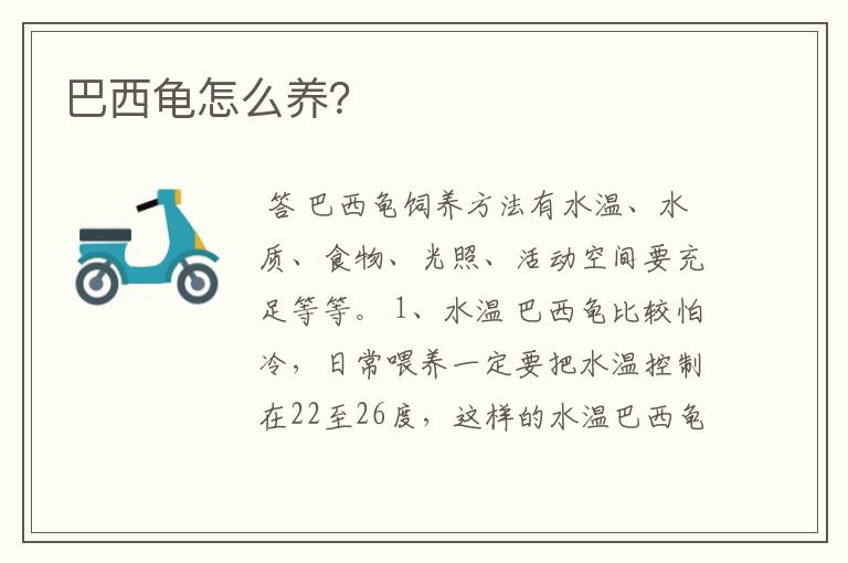 巴西龟怎么养?