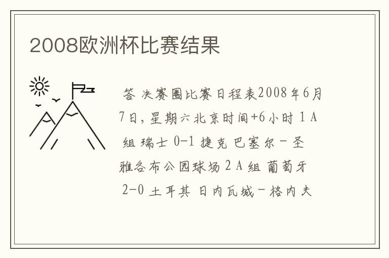 2008欧洲杯比赛结果