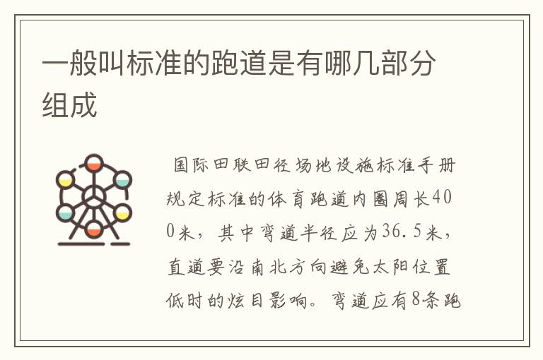 一般叫标准的跑道是有哪几部分组成