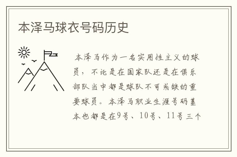 本泽马球衣号码历史