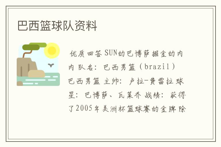 巴西篮球队资料