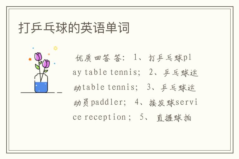 打乒乓球的英语单词