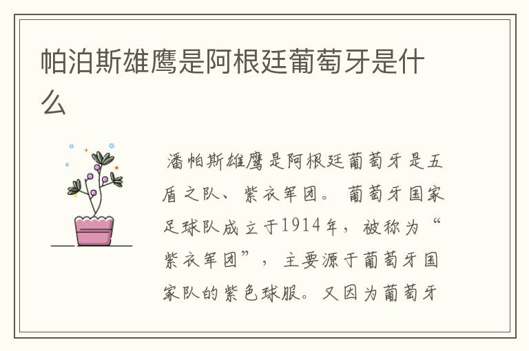 帕泊斯雄鹰是阿根廷葡萄牙是什么