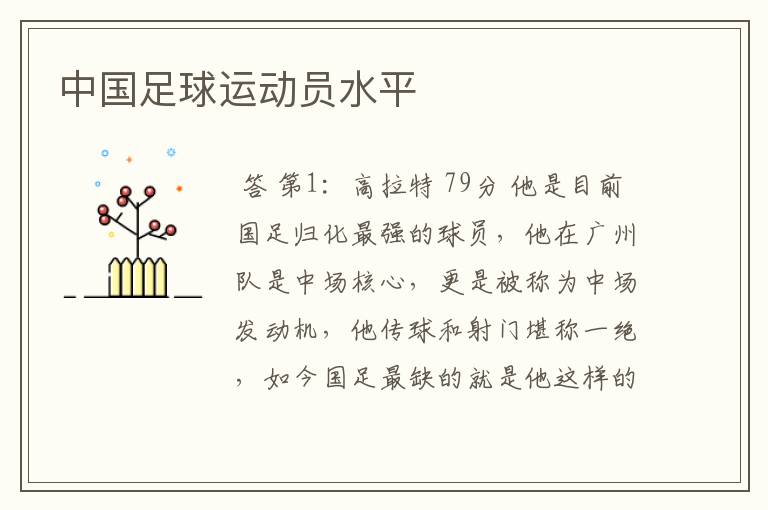 中国足球运动员水平