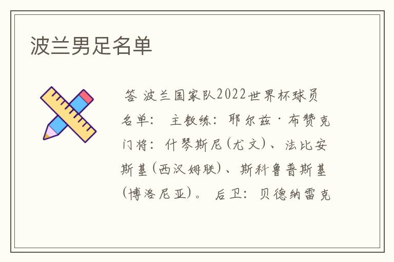 波兰男足名单