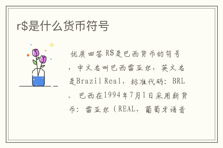 r$是什么货币符号